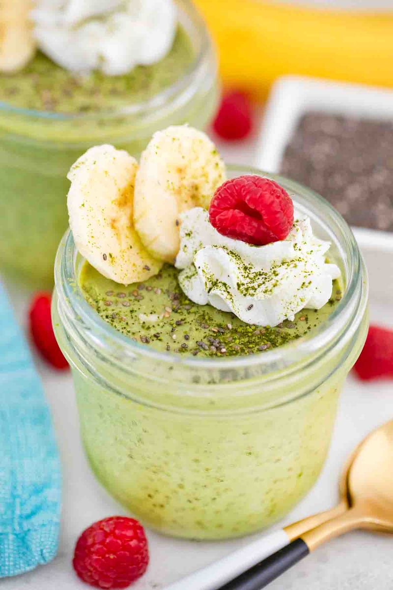 Matcha Layered Pudding Jars