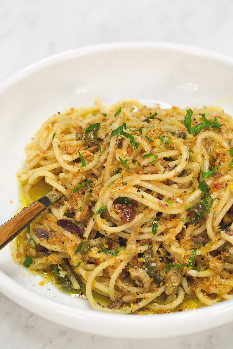 Anchovy and Roasted Garlic Pasta