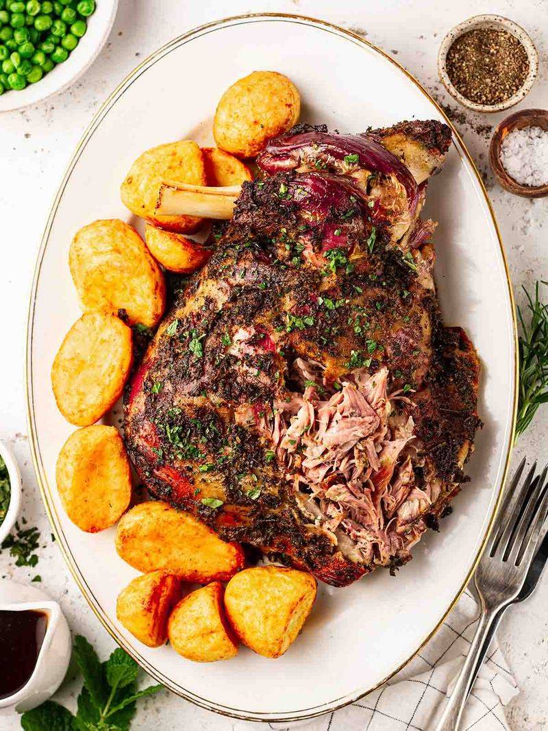 Slow-Roasted Lamb Shoulder with Herbs