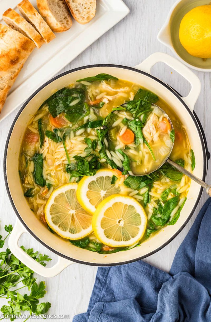 Lemon Chicken Orzo Soup