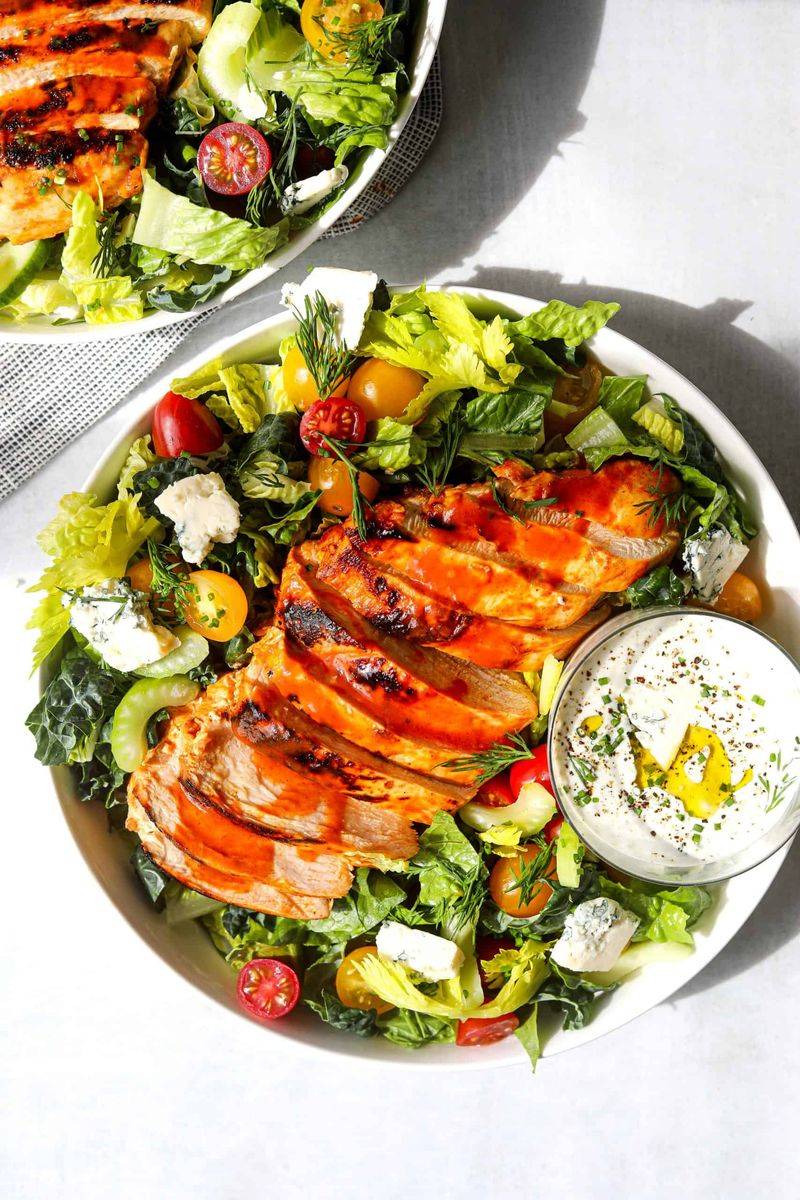 Buffalo Chicken Salad with Blue Cheese Crumbles