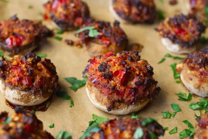 Chorizo and Manchego Stuffed Mushrooms