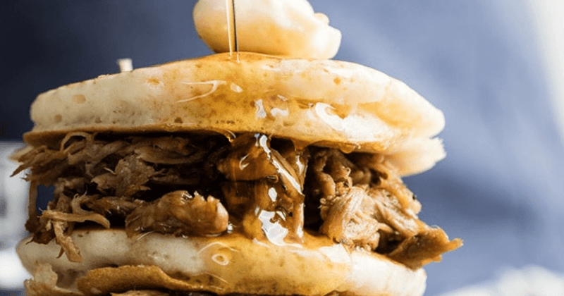 Pulled Pork And Pickled Slaw Pancake Wraps