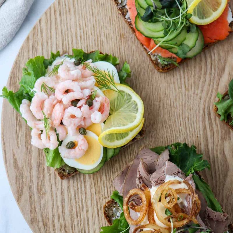 Egg and Shrimp Open Sandwich