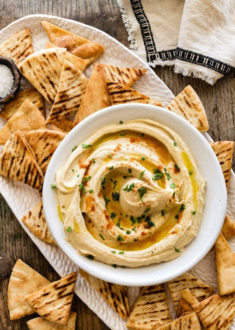 Pita Chips with Hummus
