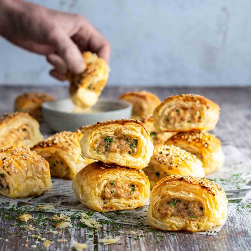 Honey Mustard Chicken Sausage Rolls