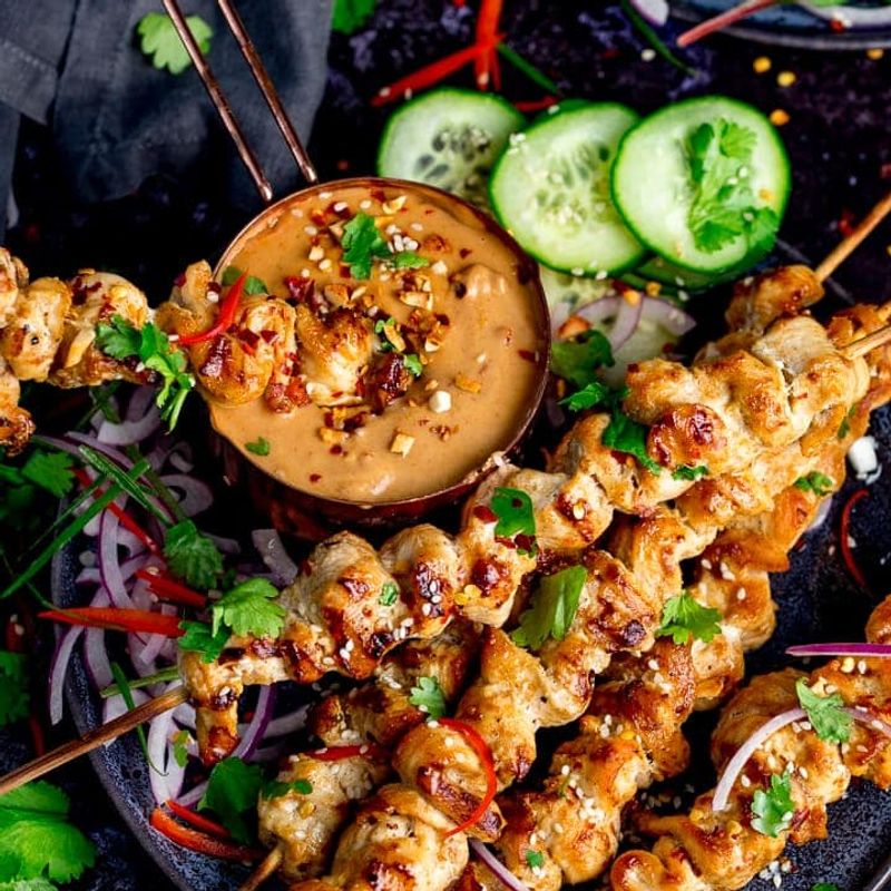 Chicken Satay With Peanut Sauce