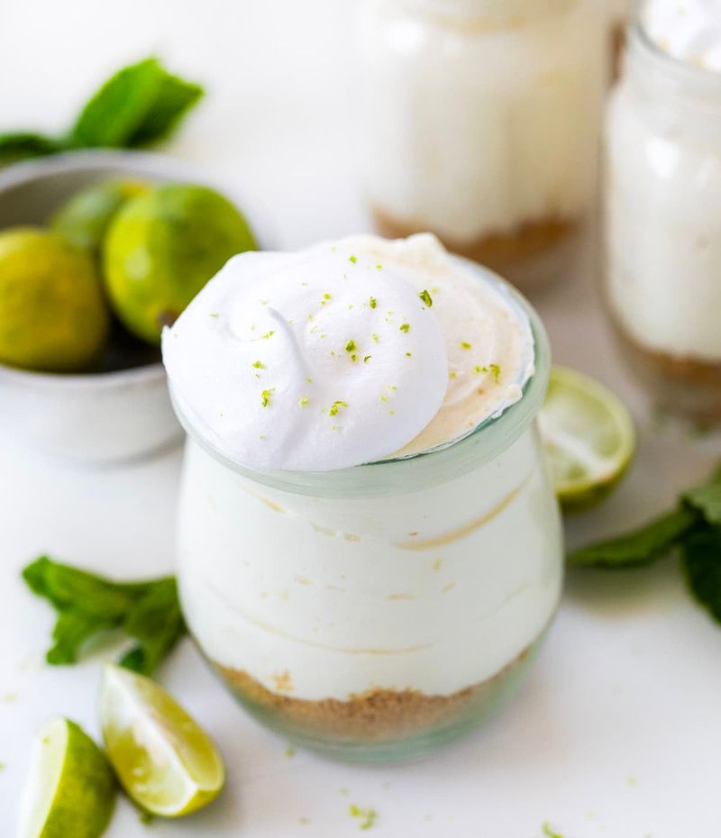Key Lime No Bake Cheesecake Cups