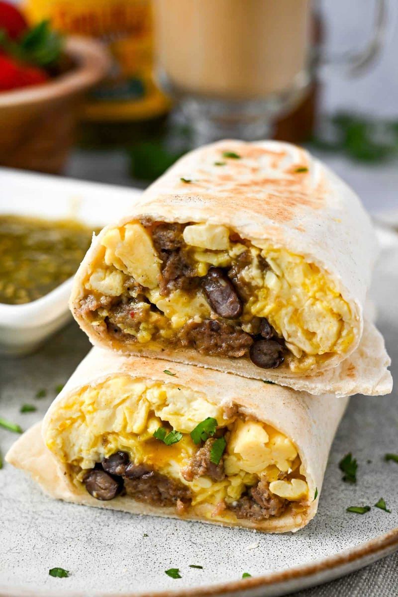 Breakfast Burrito with Salsa Verde