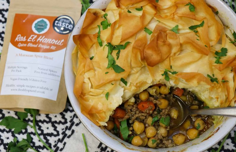 Spiced Lamb and Chickpea Filo Pie