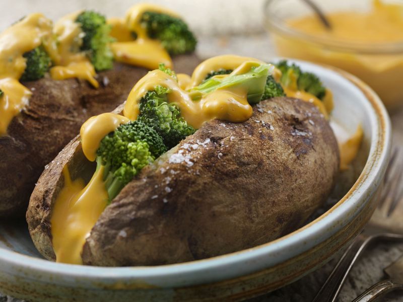 Broccoli Cheddar Stuffed Potatoes