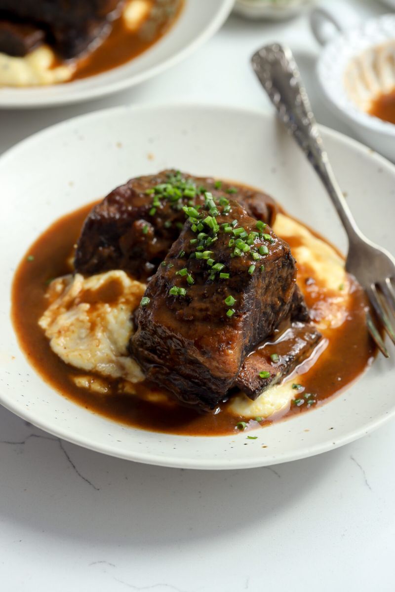 Braised Short Ribs Falling Off the Bone in Red Gravy