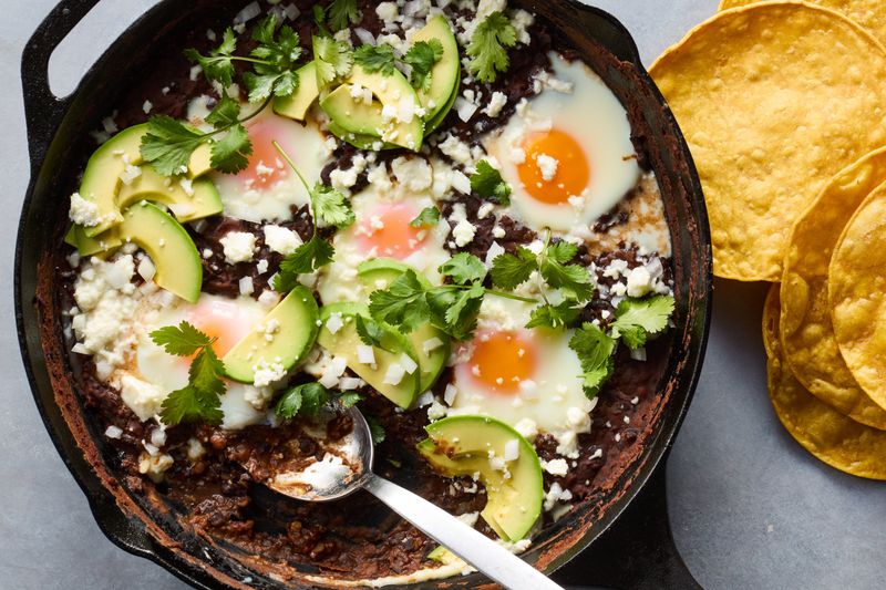 Spicy Black Bean and Egg Skillet