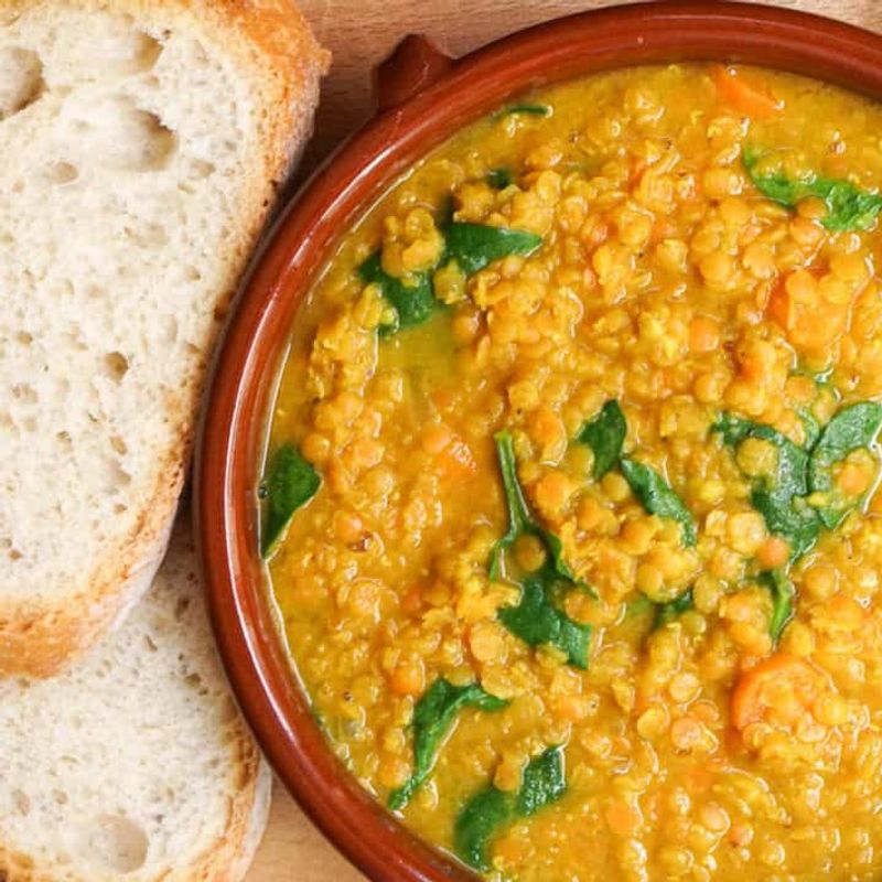 Lentil Soup with Spinach and Turmeric
