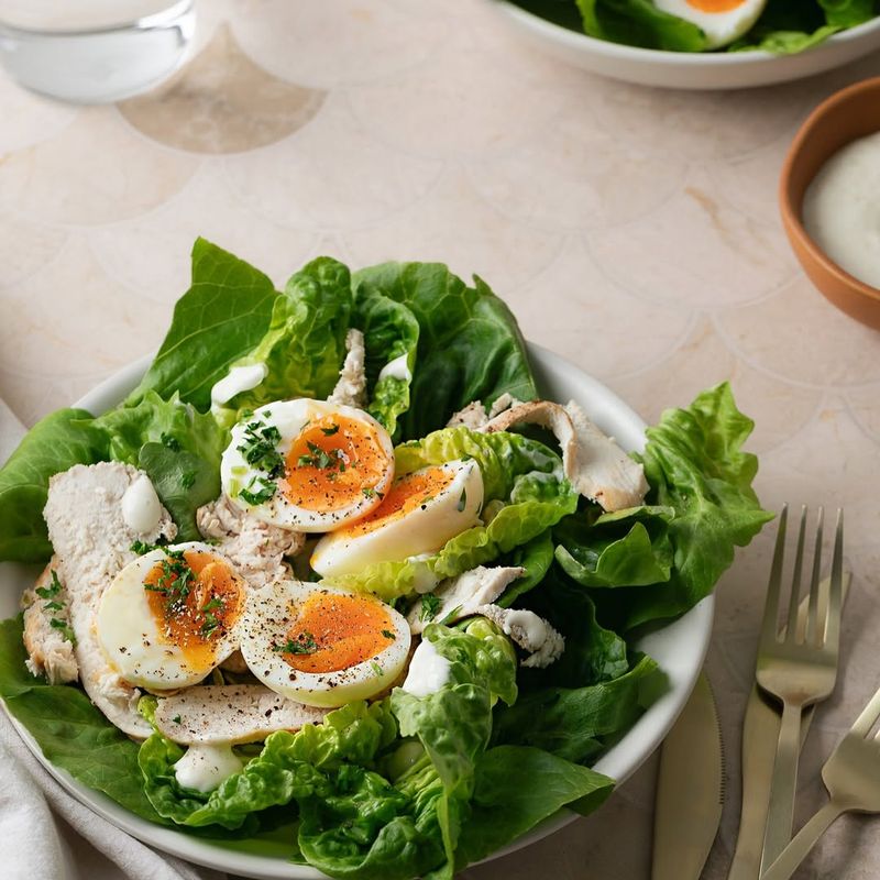 Hard-Boiled Eggs with a Big Green Salad