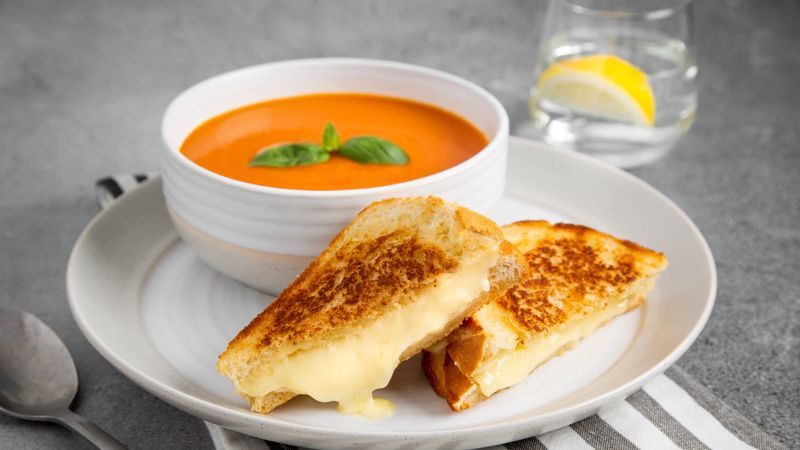 Grilled Cheese with Tomato Soup from a Can