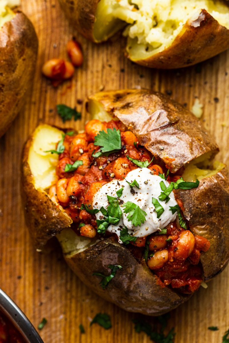 Bean-Stuffed Baked Potato