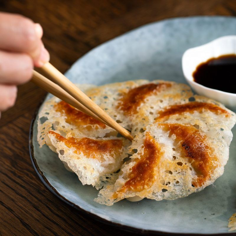 Japanese Gyoza with Crispy Bottoms