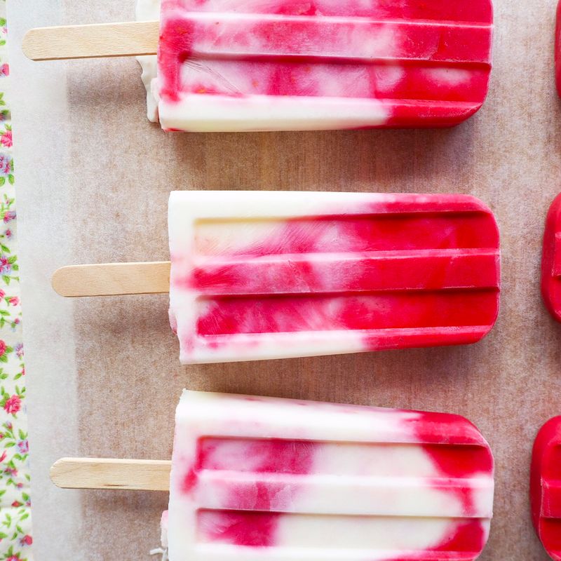 Raspberry Yogurt Swirl Lollies