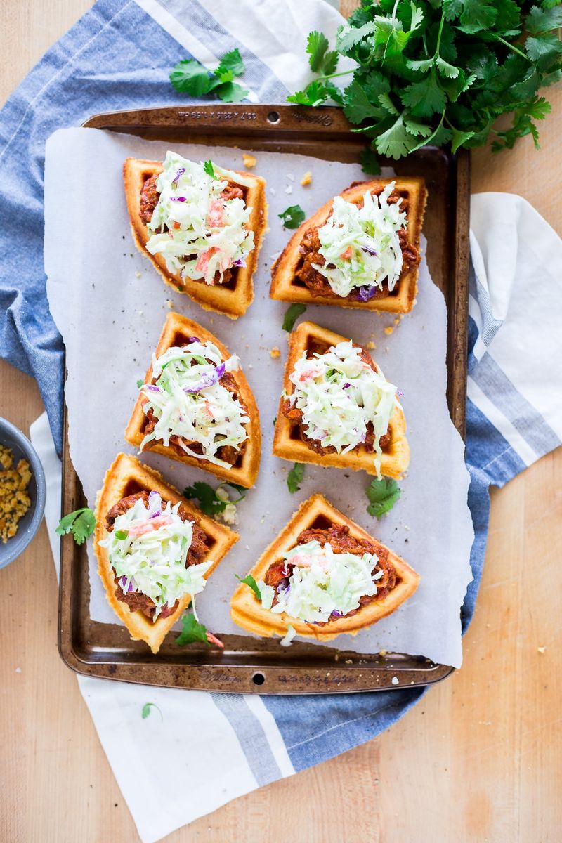 Pulled Pork And Coleslaw Waffles