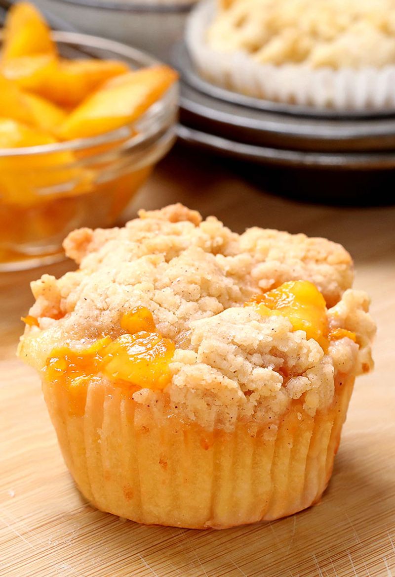 Peach Cobbler Breakfast Muffins