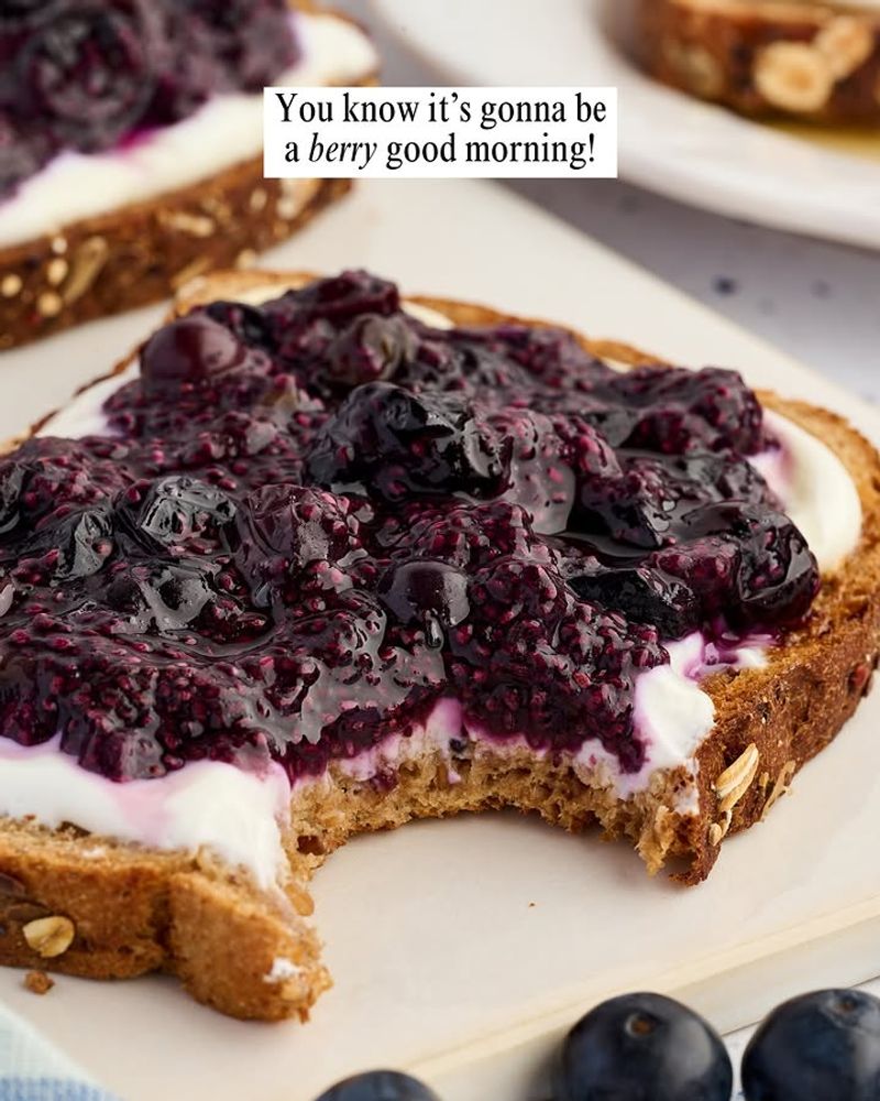 Greek Yogurt, Berry Jam, and Granola Toastie