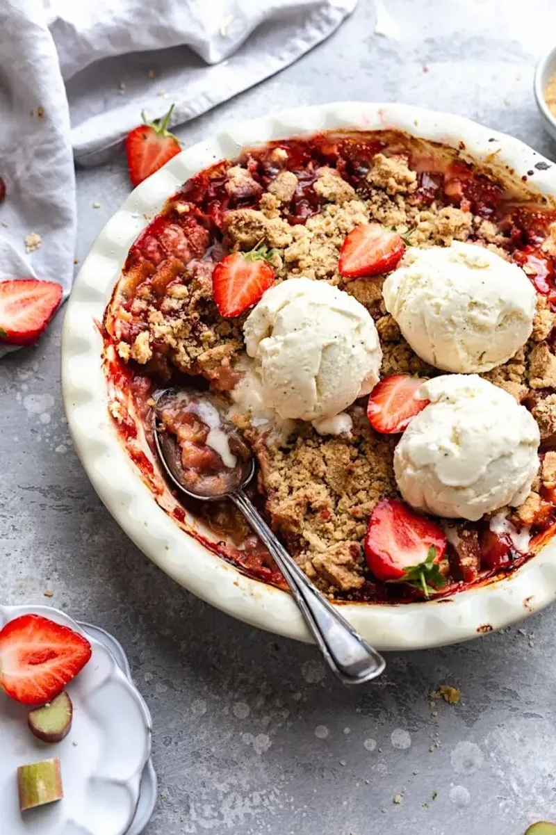 Rhubarb and Strawberry Crumble