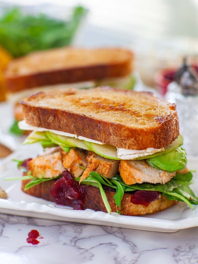 Turkey, Brie, and Cranberry Sandwich
