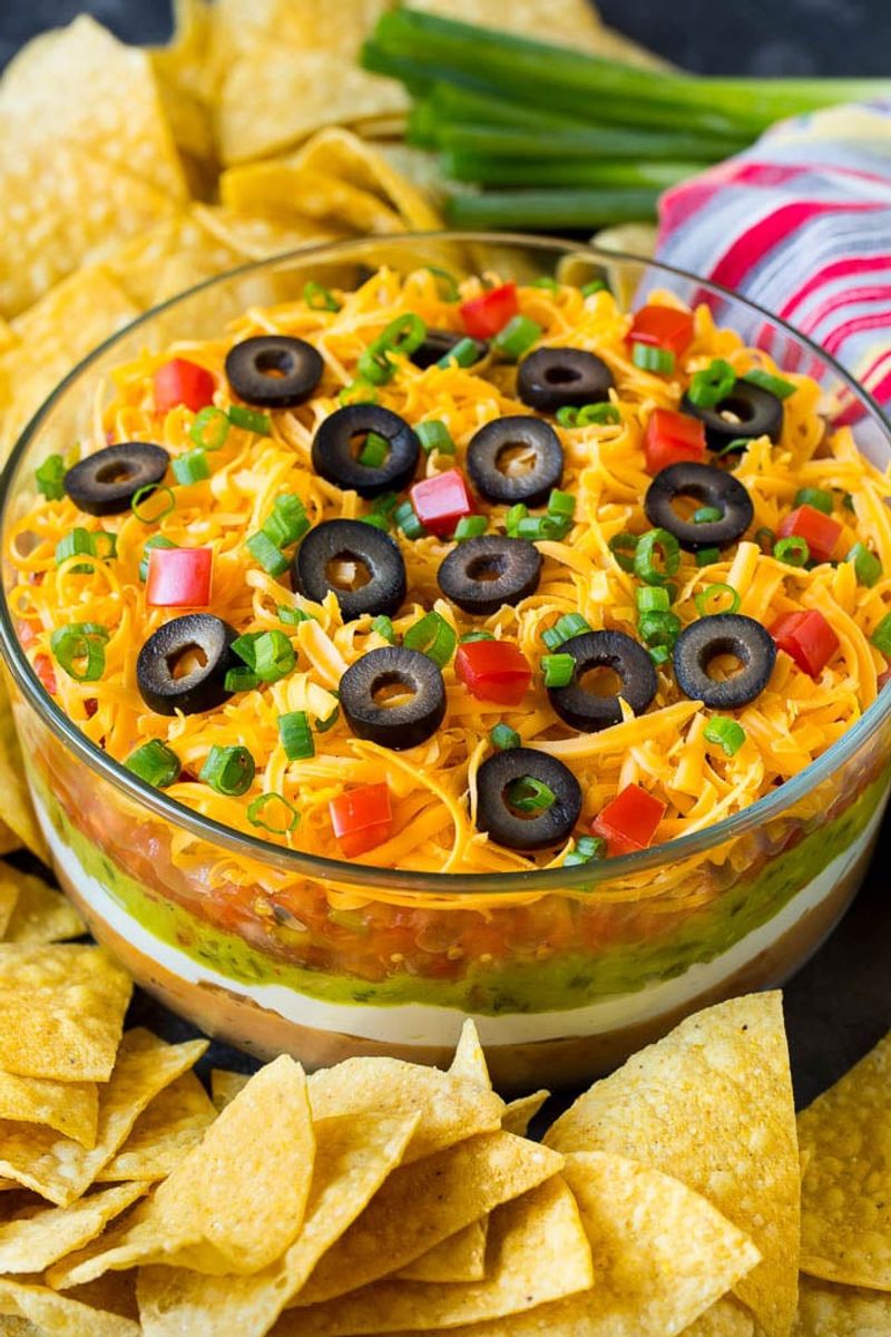 7-Layer Dip with Tortilla Chips