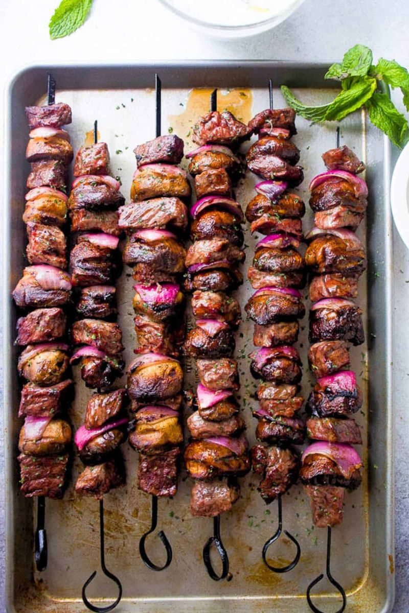 Beef and Mushroom Skewers