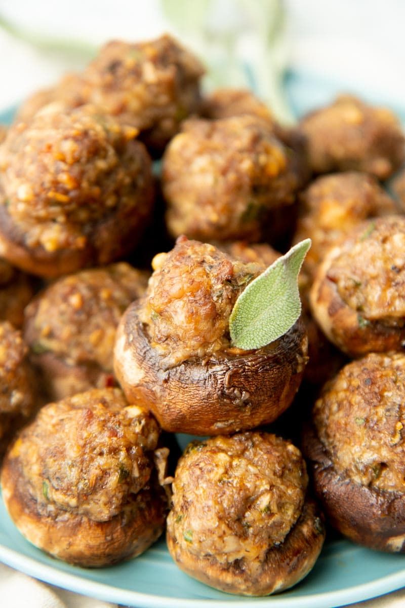 Sausage and Parmesan Stuffed Mushrooms