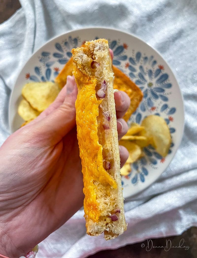 Cheese and Onion Crisp Toastie
