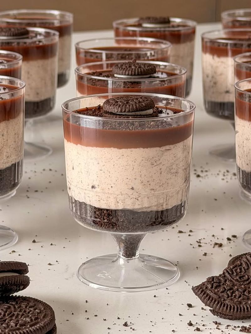 Chocolate Oreo No Bake Cheesecake Cups