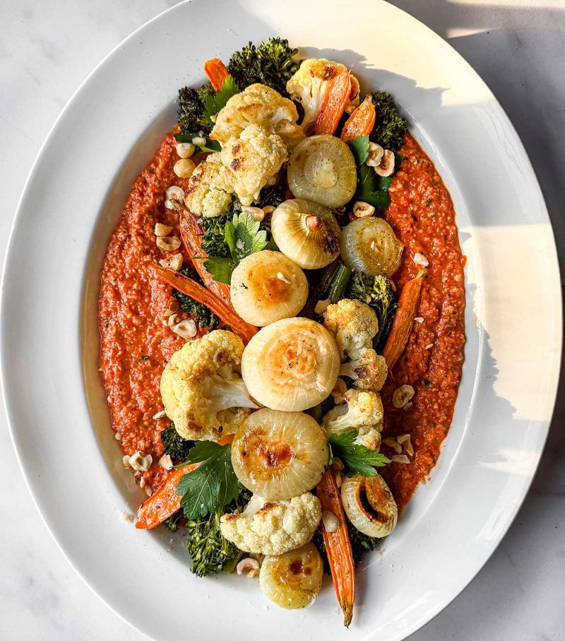Romesco Roasted Vegetable Sheet Pan Dinner