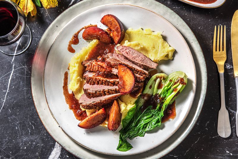 Sticky Hoisin Duck Legs with Pak Choi