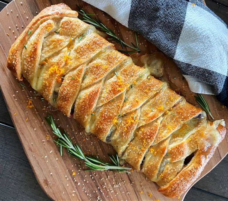 Brie and Cranberry Puff Pastry Braid