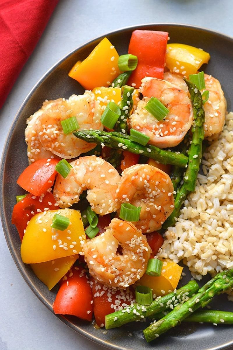 Shrimp Stir-Fry With Brown Rice