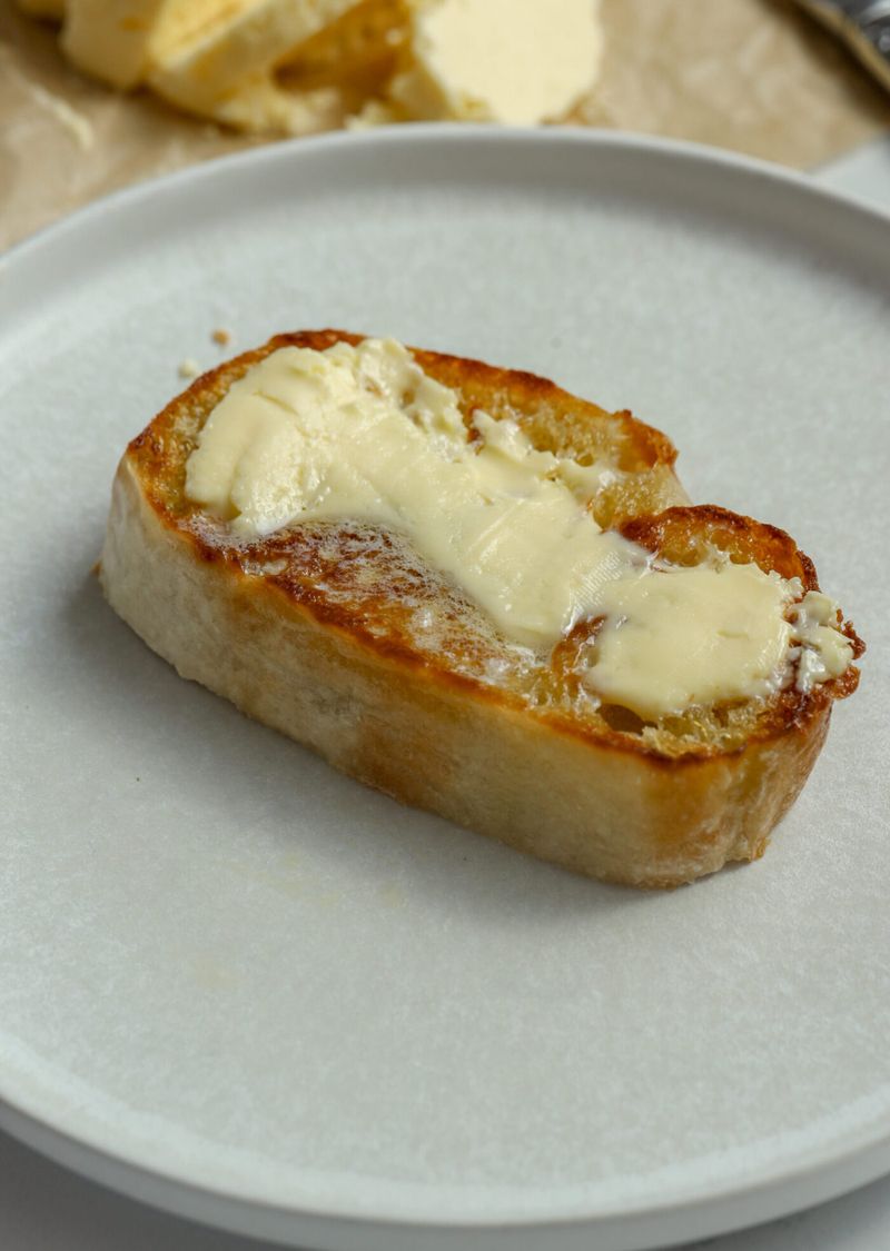 Toasted Bread with Butter and Flaky Sea Salt