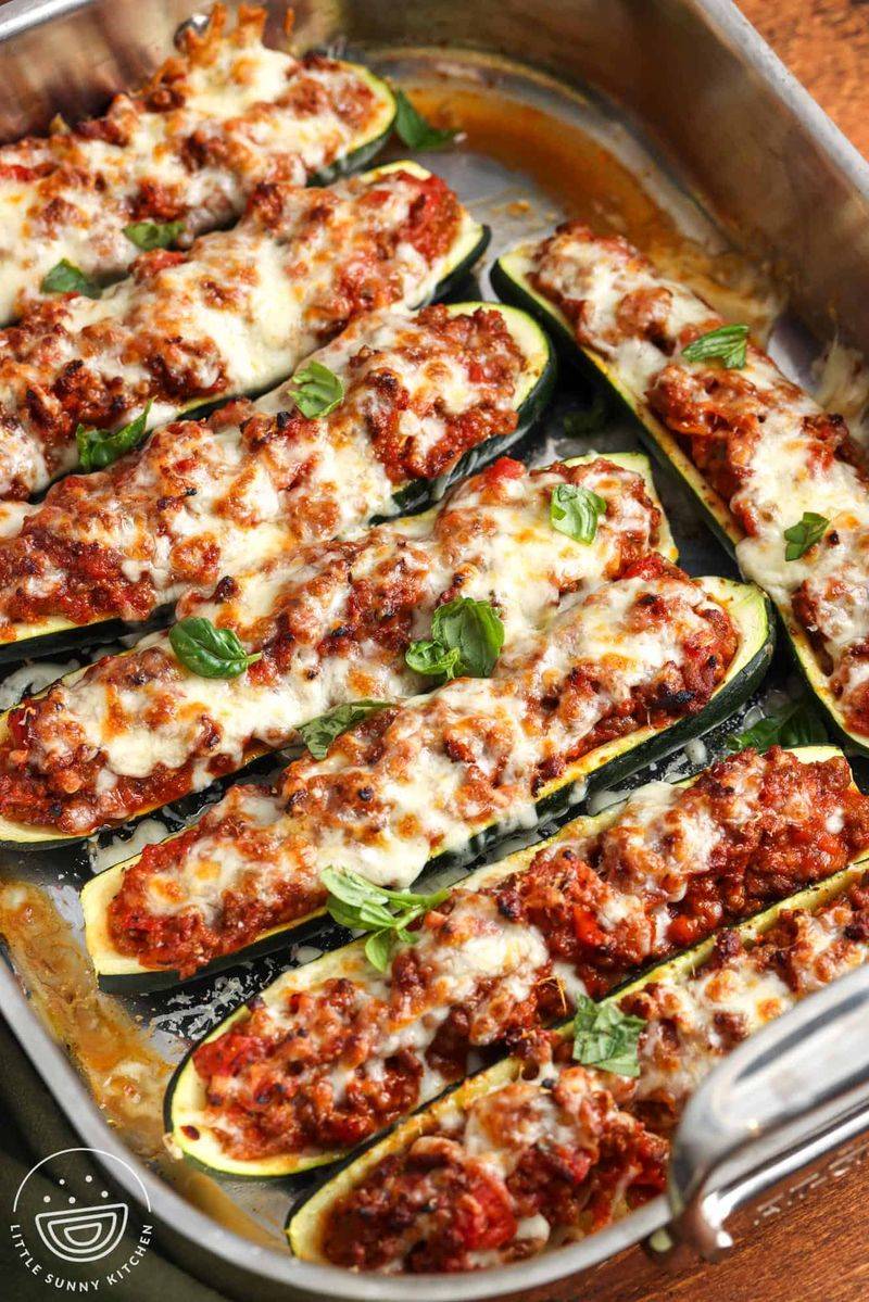 Stuffed Courgette Boats