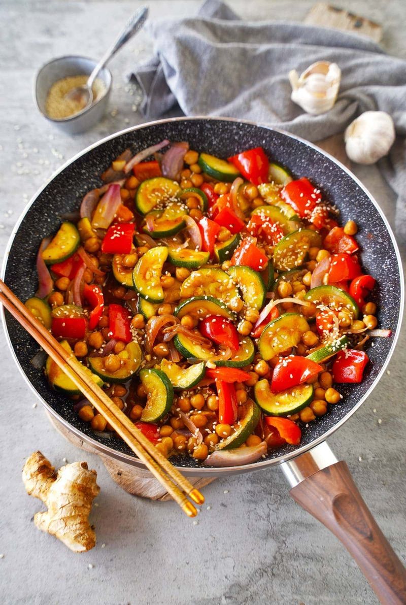 Courgette Stir-Fry with Ginger and Soy