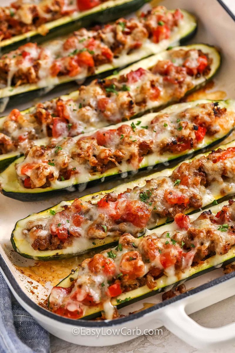 Stuffed Courgette Boats