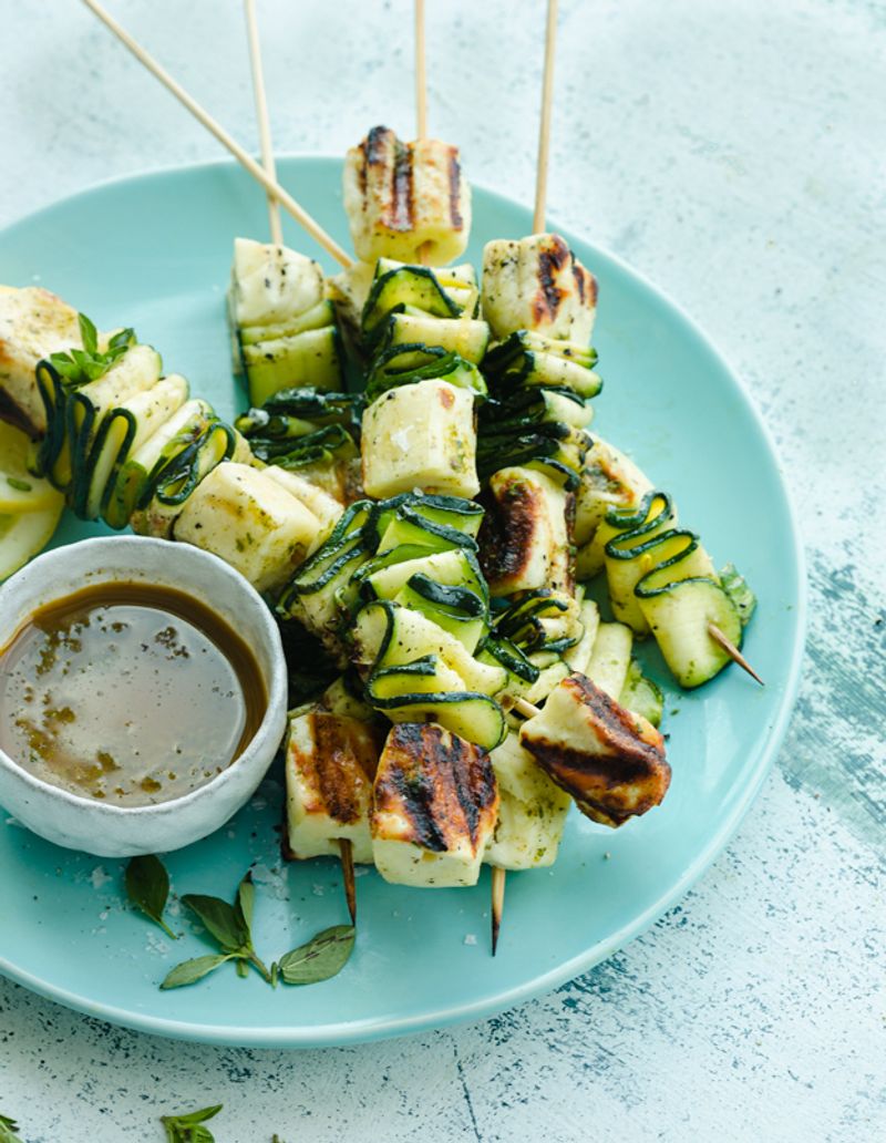 Courgette and Halloumi Skewers