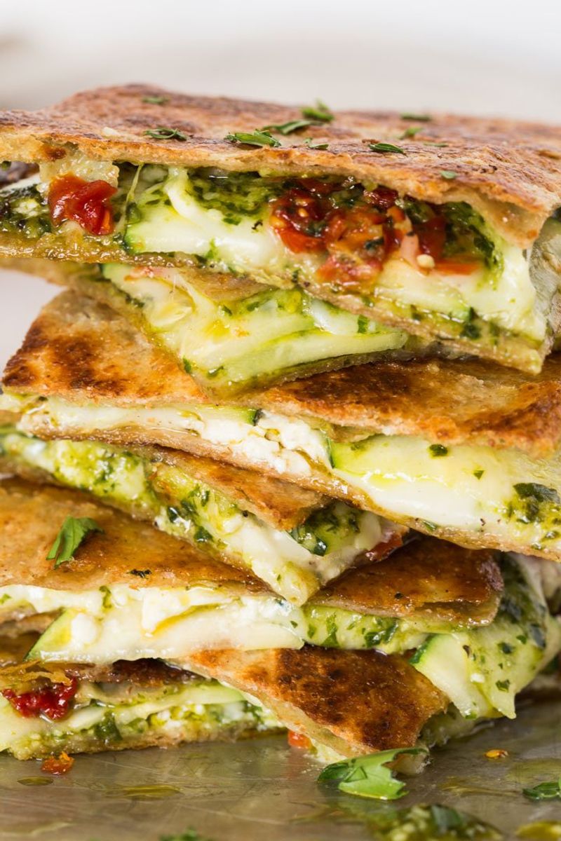 Courgette Quesadillas with Mozzarella