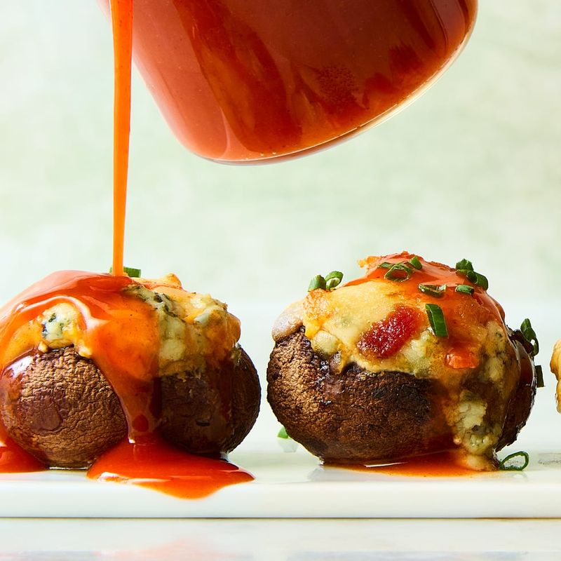 Buffalo Chicken Stuffed Mushrooms