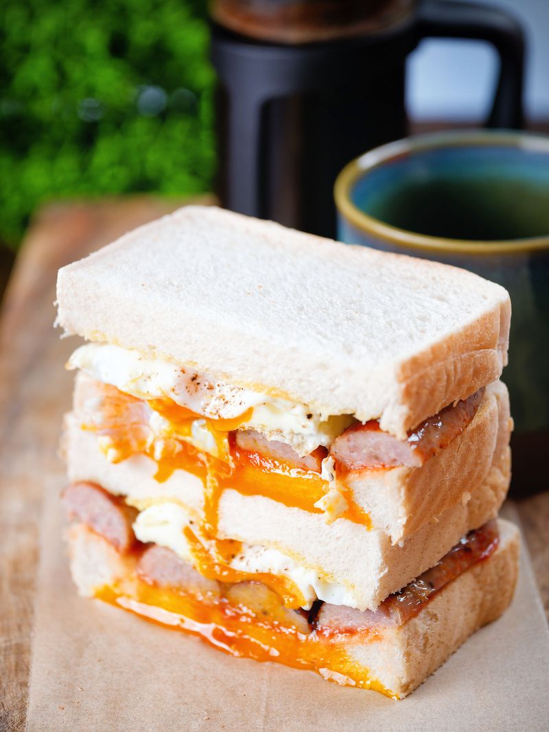 Sausage, Egg, and Brown Sauce Toastie