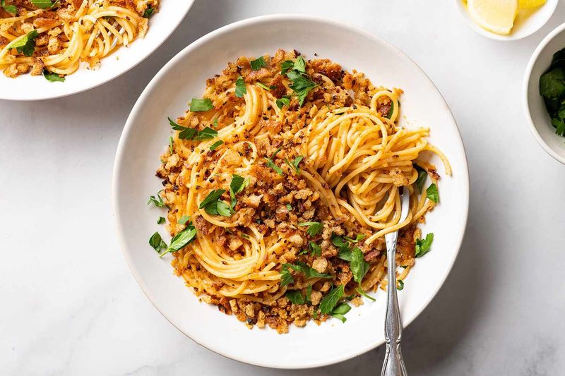 Pasta with Anchovy Breadcrumbs