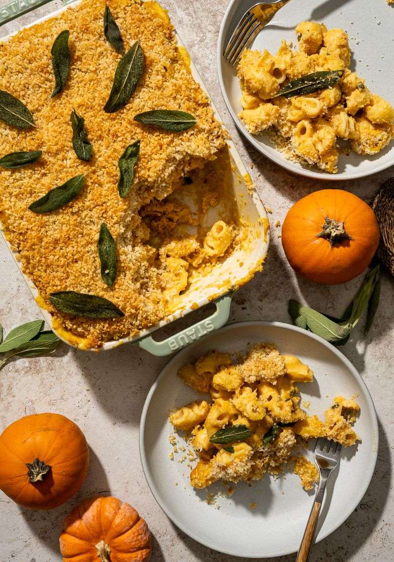 Baked Pumpkin and Goat Cheese Pasta