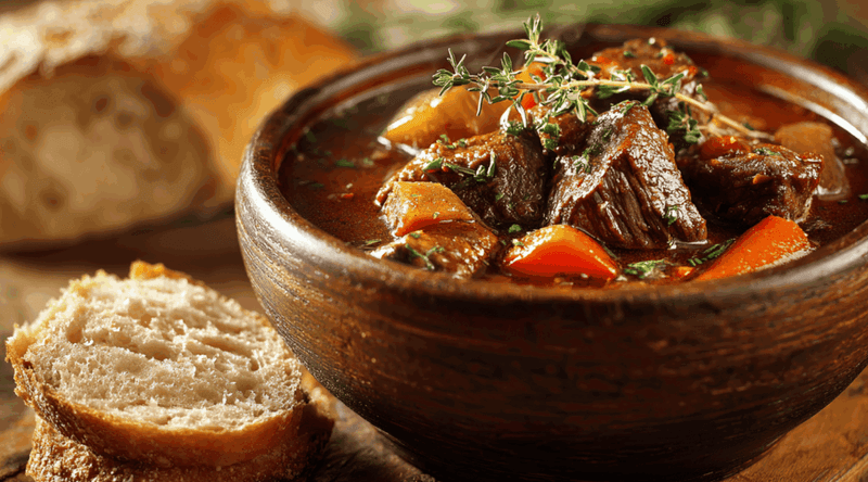 Hearty Beef Stew with Crusty Bread