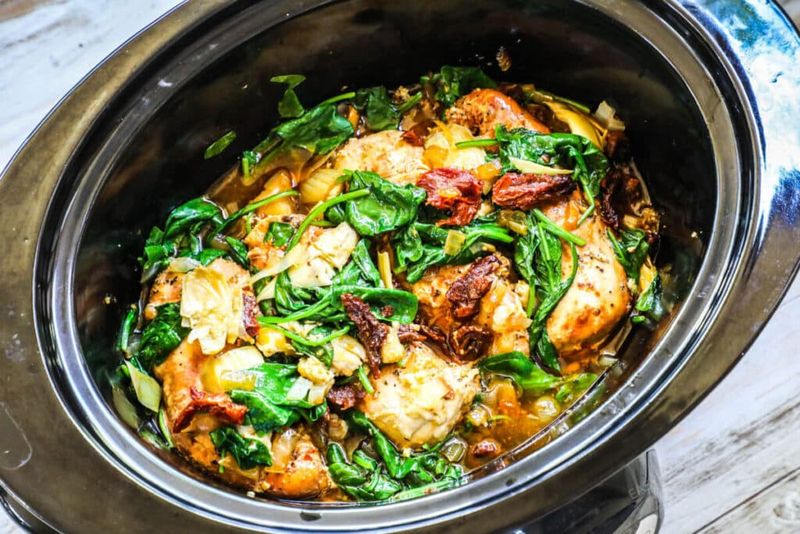 Slow Cooker Creamy Tuscan Chicken