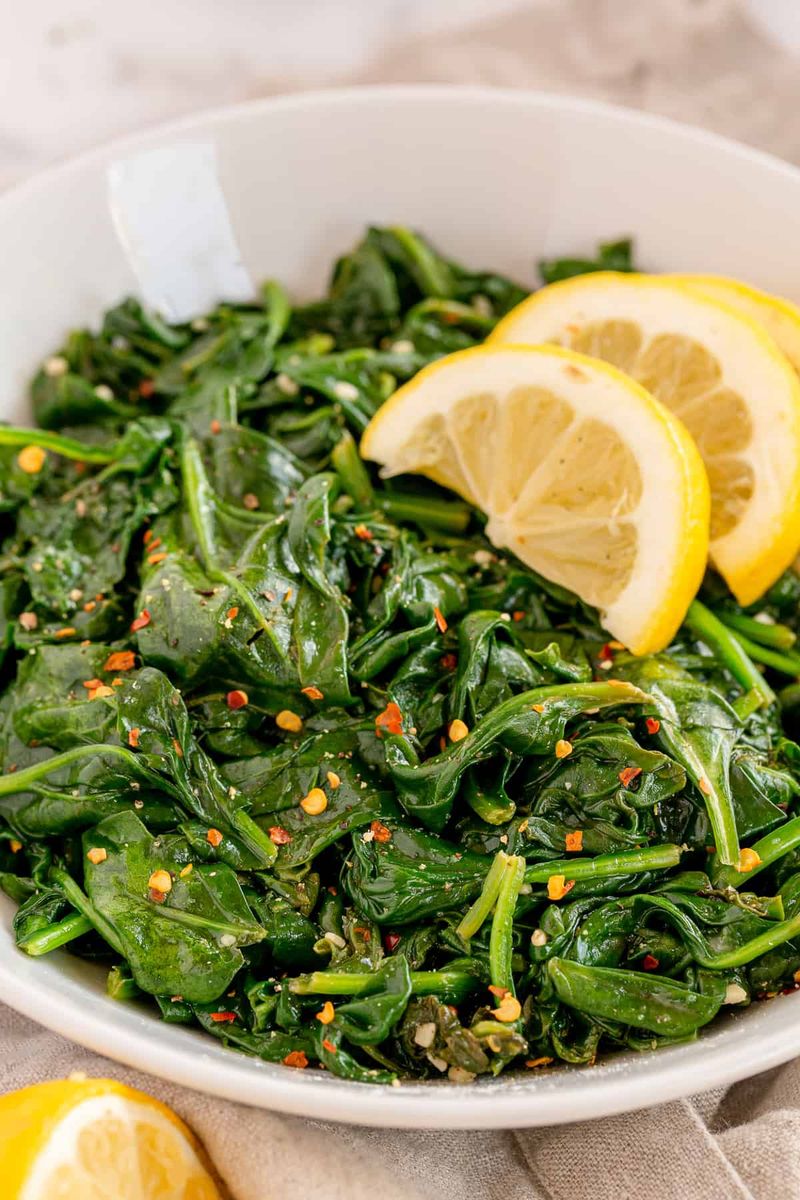 Sauteed Spinach with Garlic and Lemon